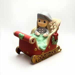 Precious Moments Jingle Bells Musical Figurine Christmas Sleigh MISSING BELL
